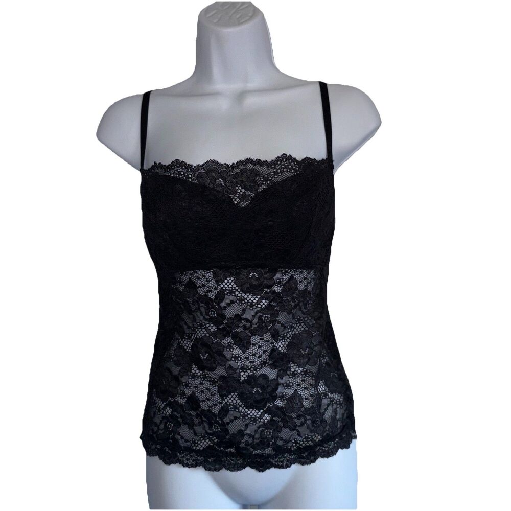 Victoria's Secret Vtg 1998 Y2K Black Lace & Satin Camisole Size Medium NWT